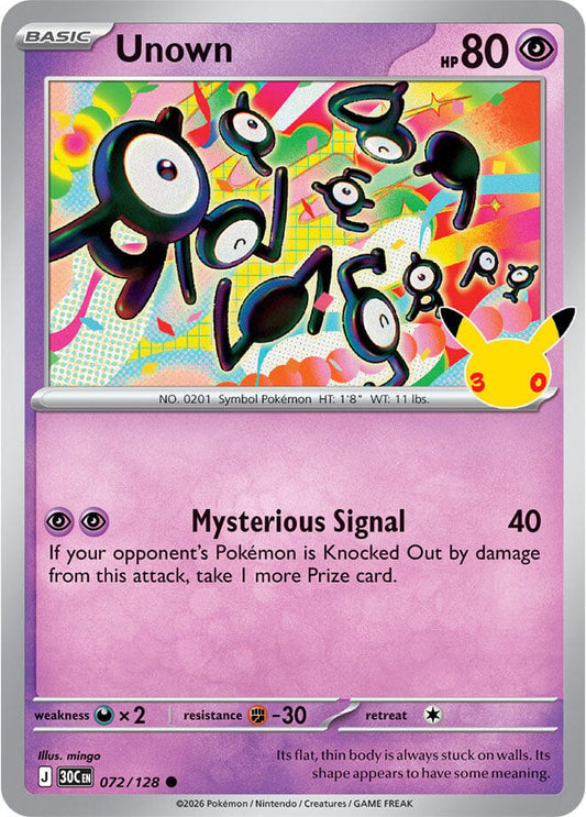 Unown 072/128 – ME: 30th Celebration