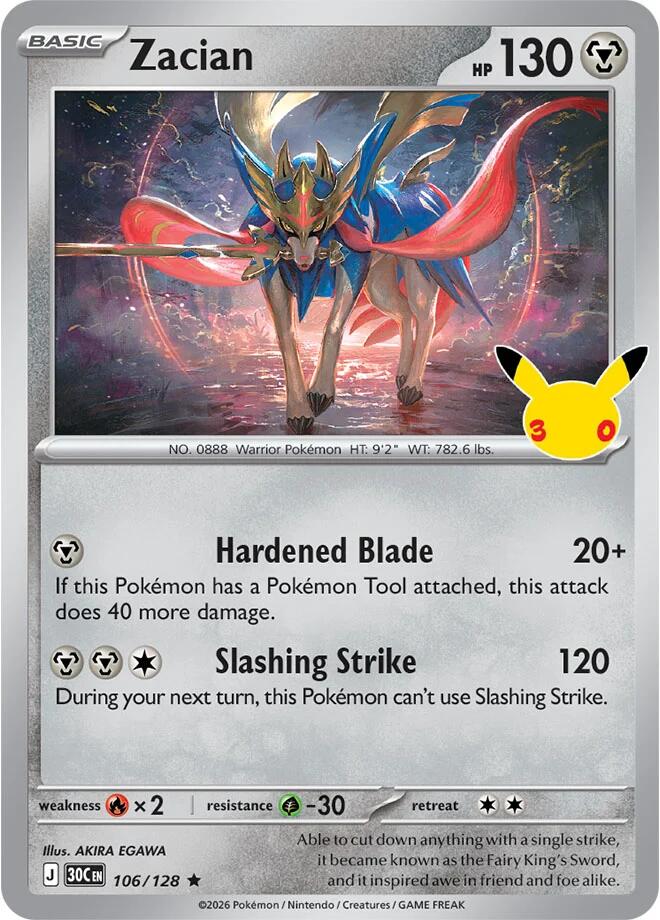 Zacian 106/128 – ME: 30th Celebration