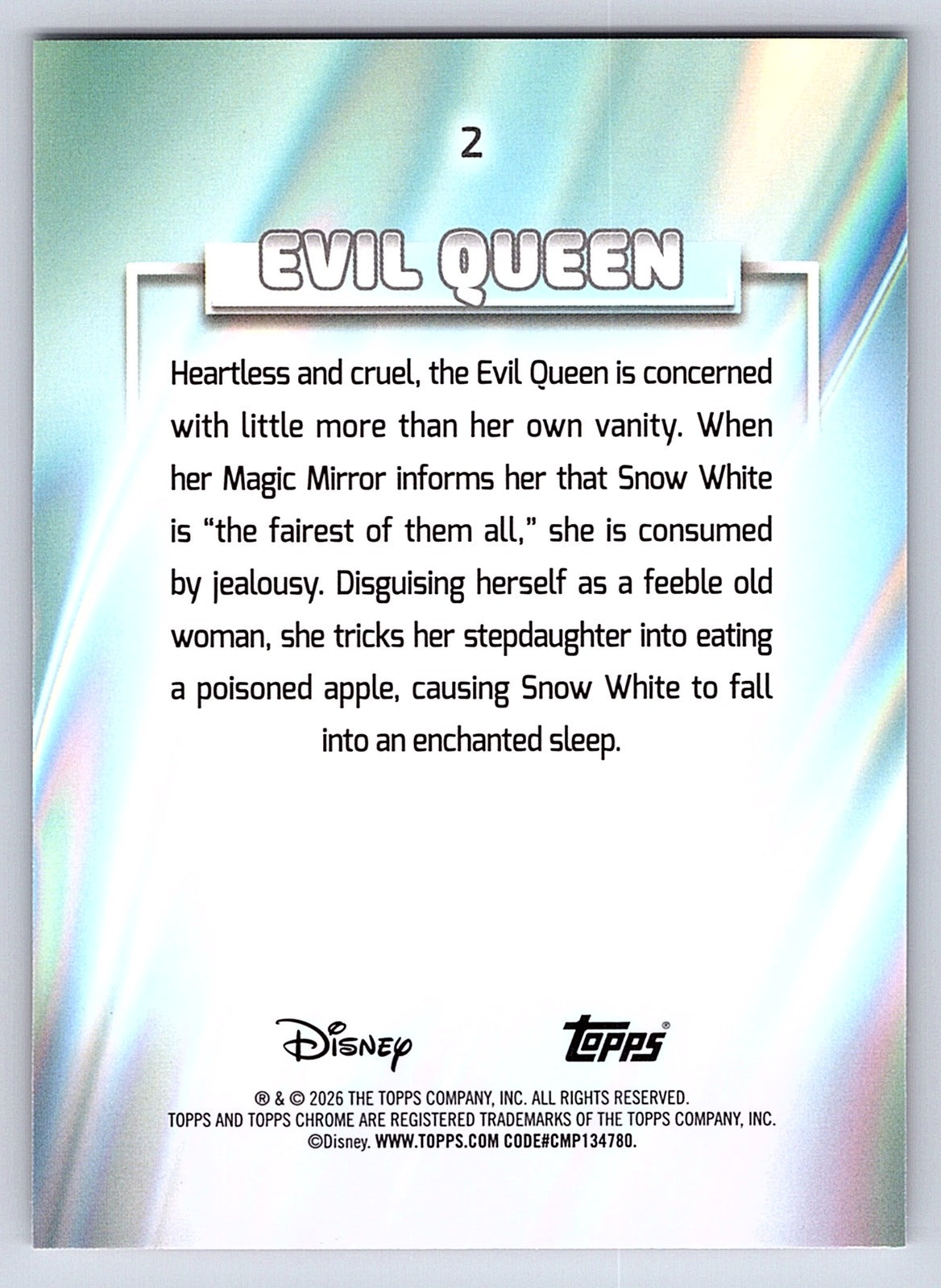 Evil Queen #2 Base — Topps Chrome Disney