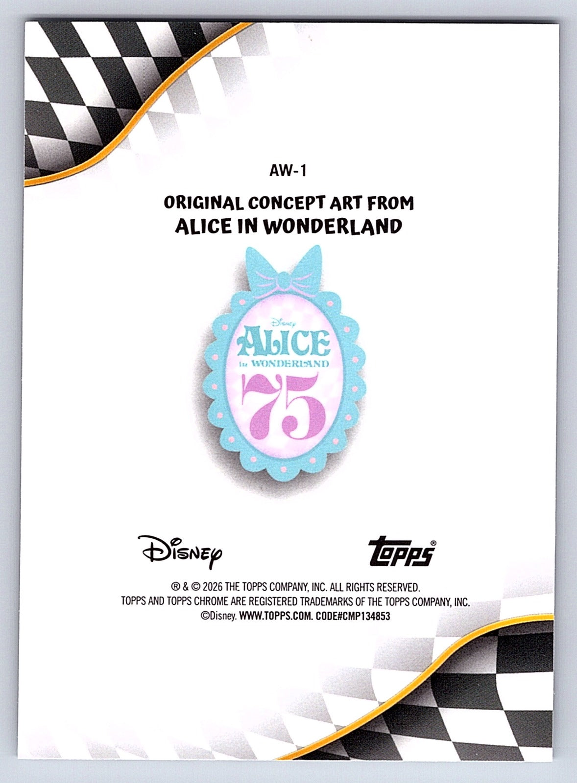Following the White Rabbit #AW 1 Alice In Wonderland 75th Anniversary — Topps Ch