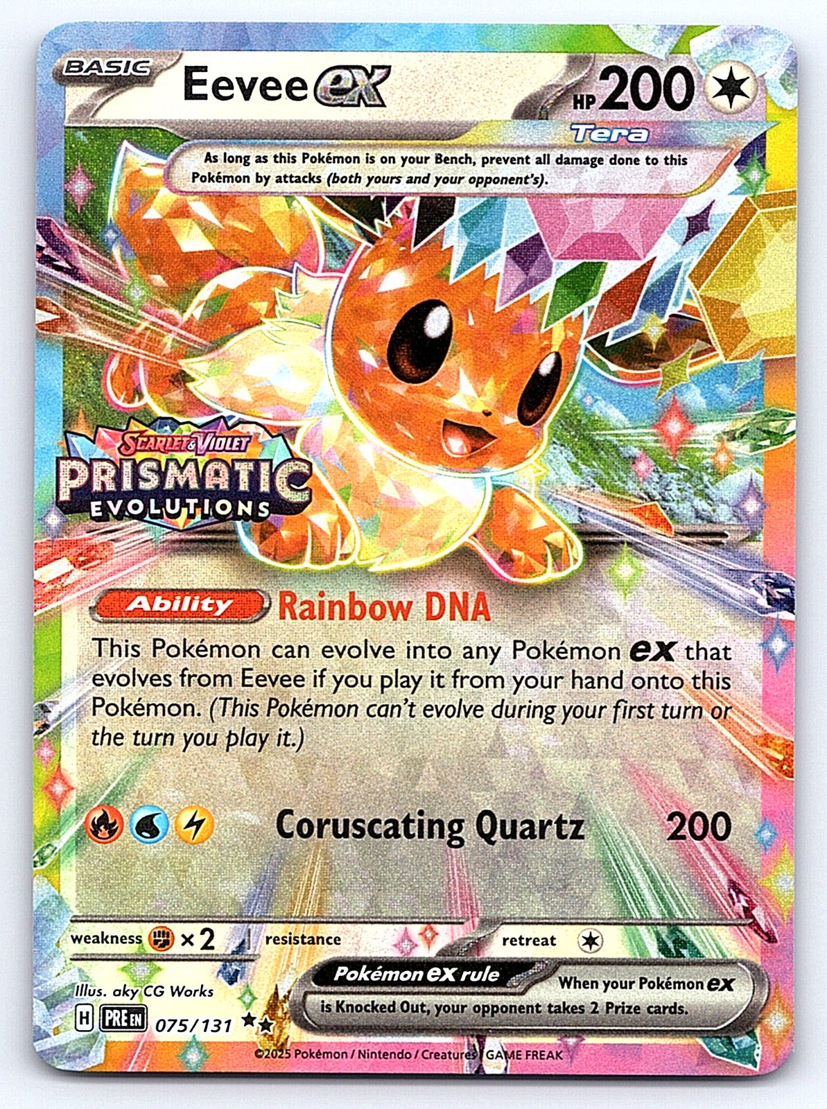 Eevee ex - (Prismatic Evolutions Stamp) 075/131 – Miscellaneous Cards & Products