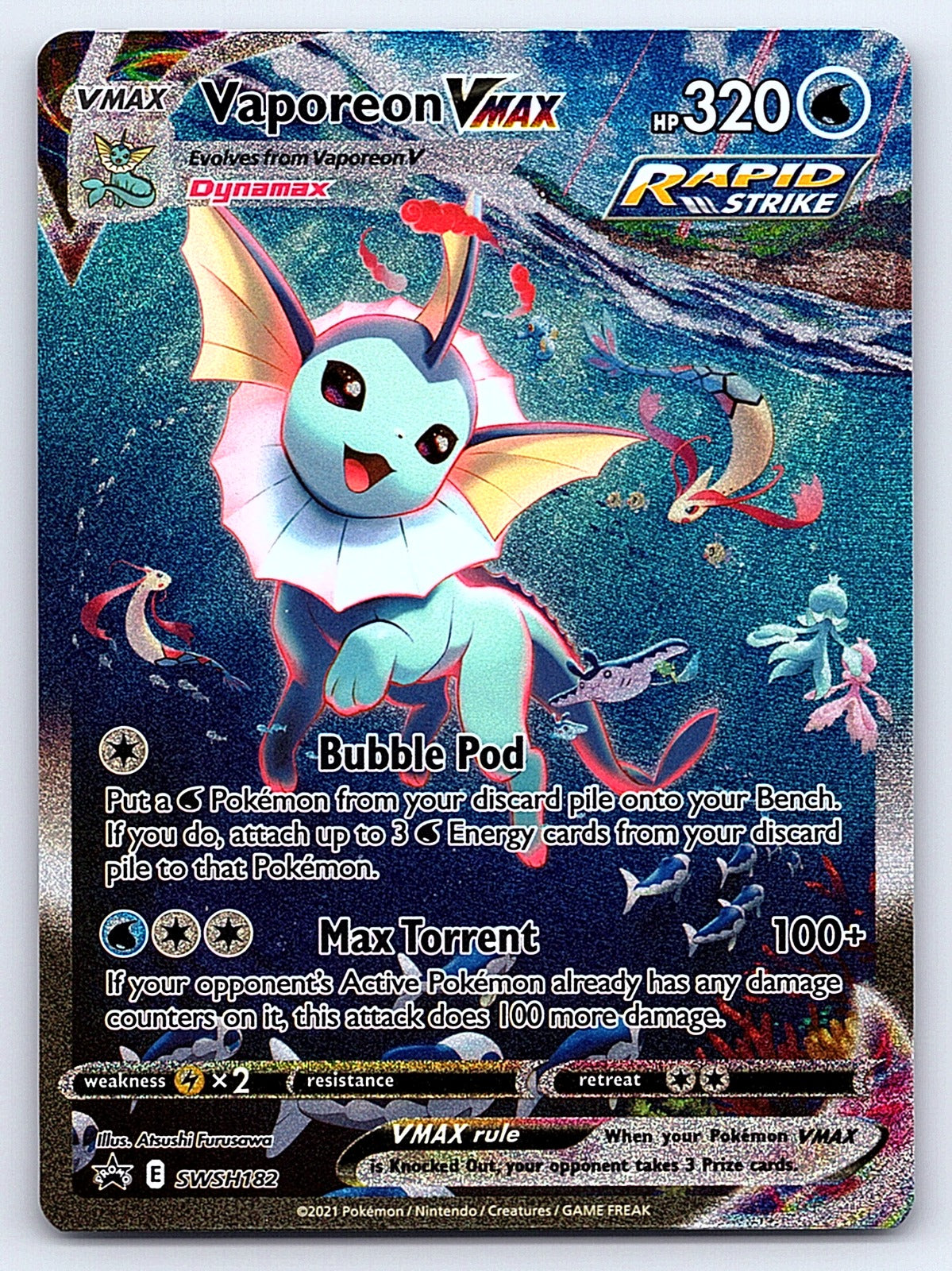 Vaporeon VMAX SWSH182 – SWSH: Sword & Shield Promo Cards
