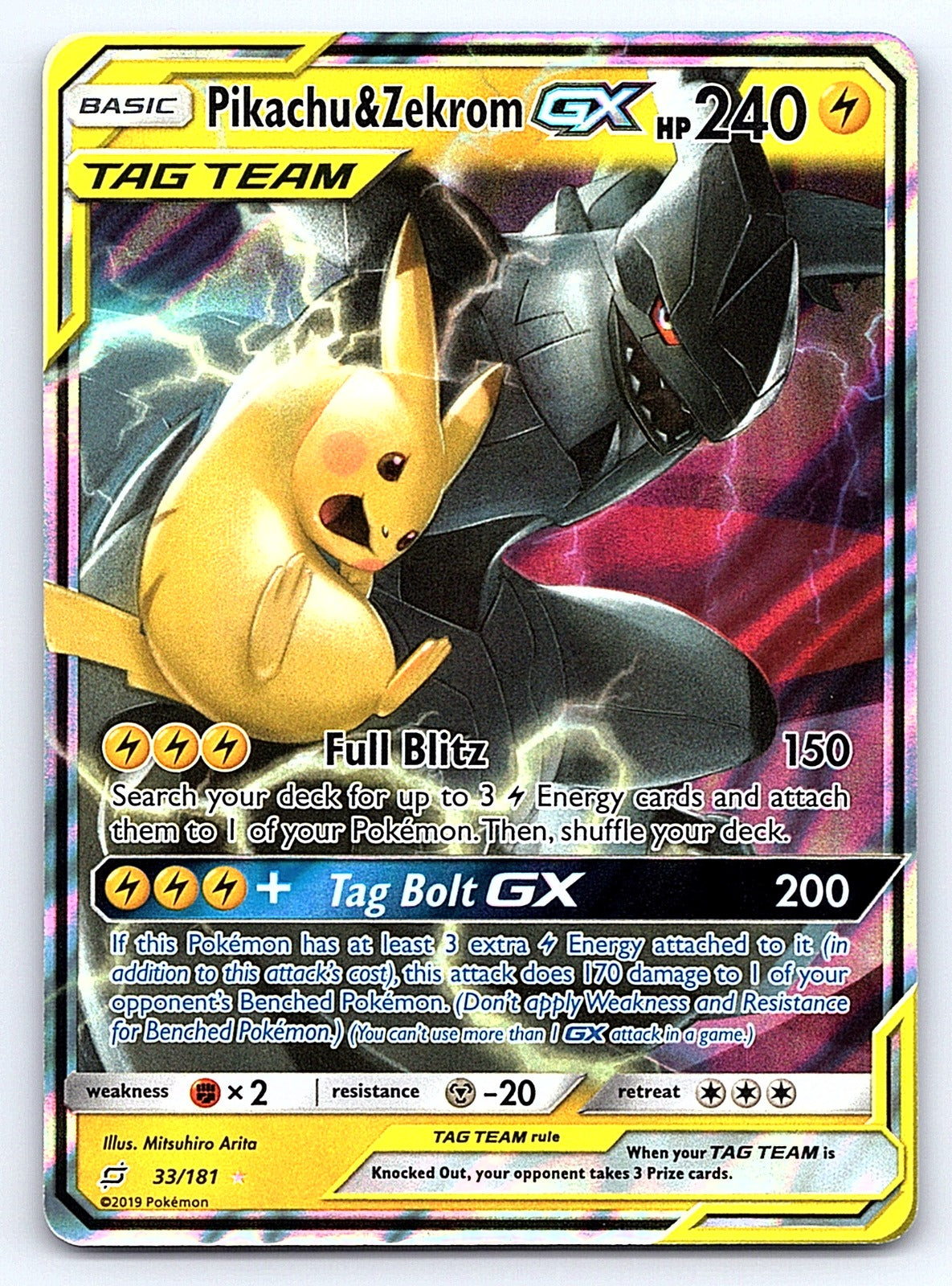 Pikachu & Zekrom GX 33/181 – SM - Team Up