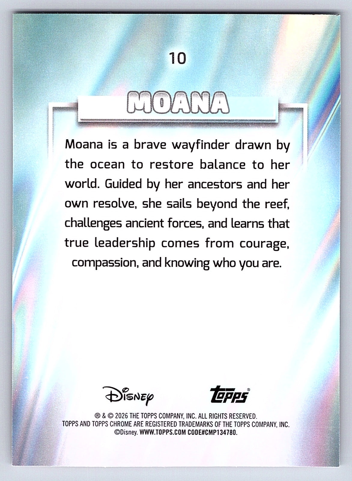 Moana #10 Base — Topps Chrome Disney
