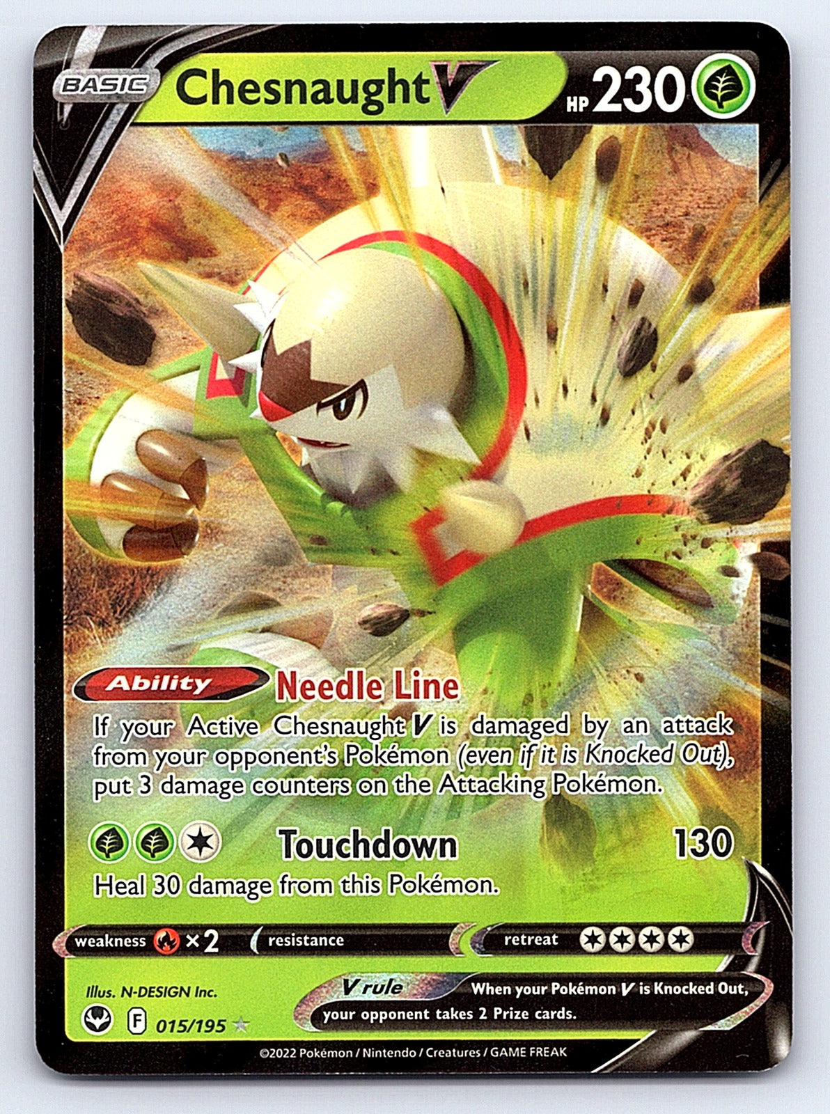 Chesnaught V 015/195 – SWSH12: Silver Tempest