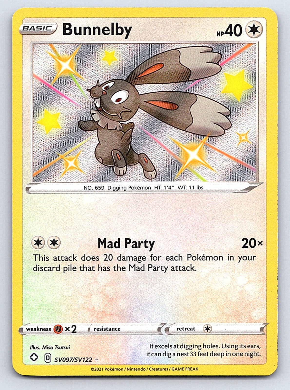 Bunnelby SV097/SV122 – Shining Fates: Shiny Vault