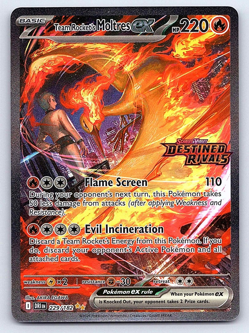 Team Rocket's Moltres ex - (Destined Rivals Stamp) 229/182 