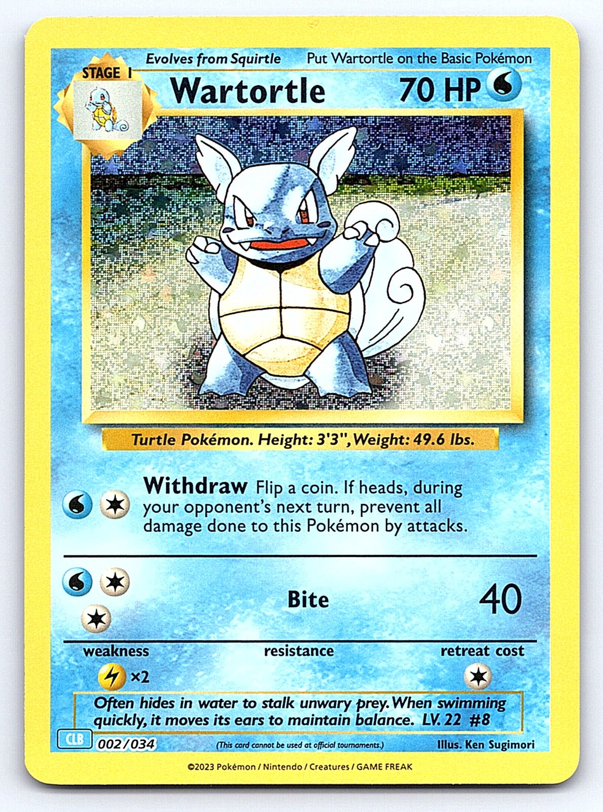 Wartortle 002/034 – Trading Card Game Classic