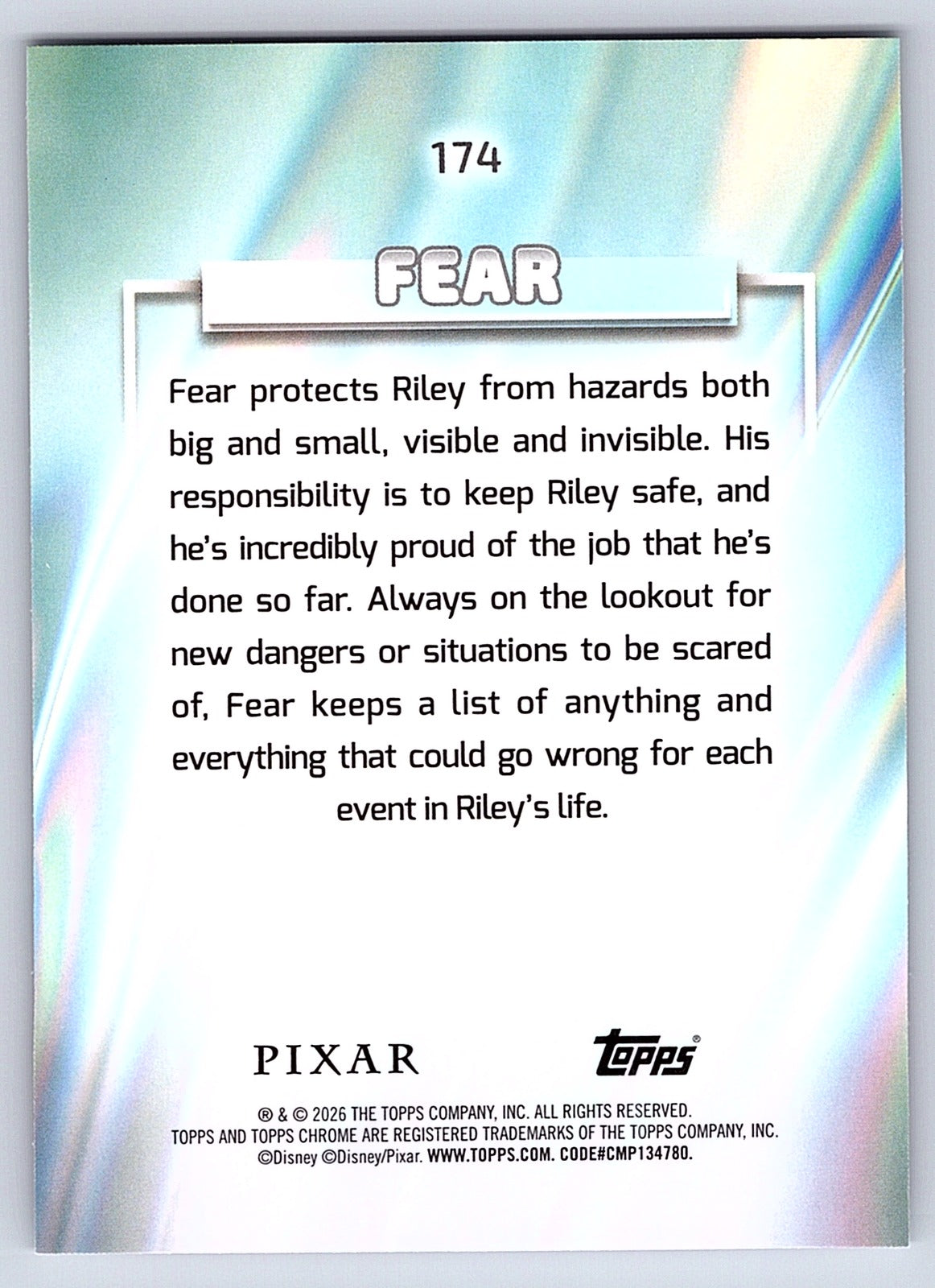 Fear #174 Base — Topps Chrome Disney