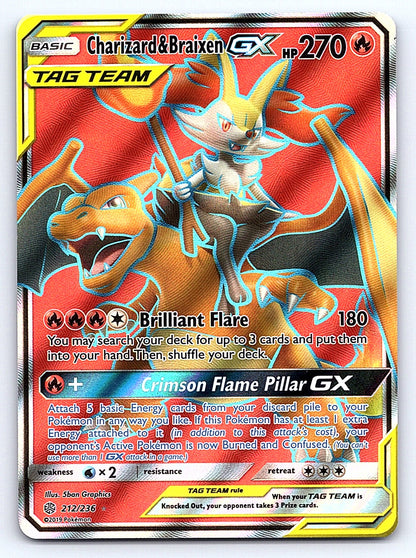 Charizard & Braixen GX (Full Art) 212/236 – SM - Cosmic Eclipse