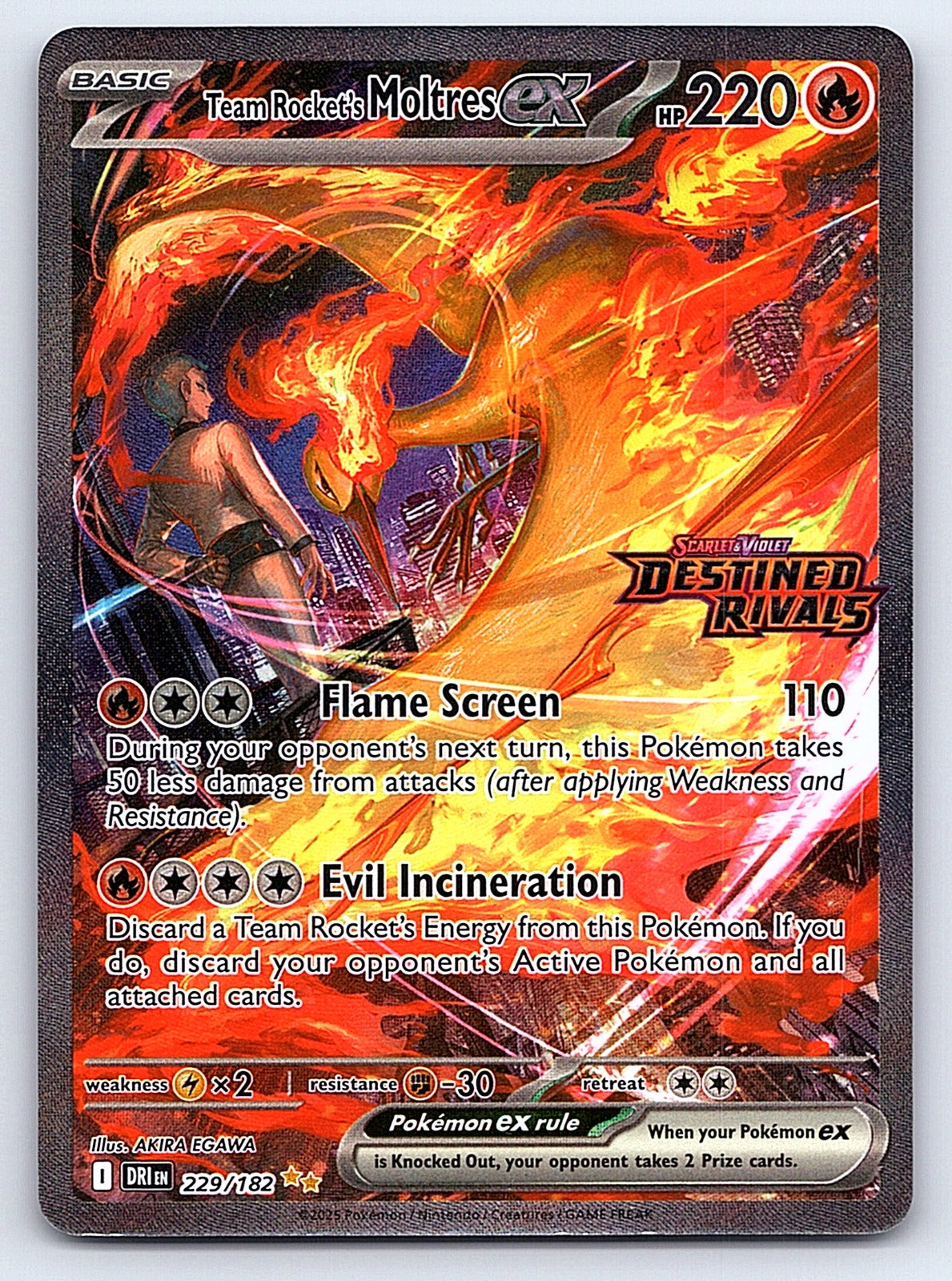 Team Rocket's Moltres ex - (Destined Rivals Stamp) 229/182