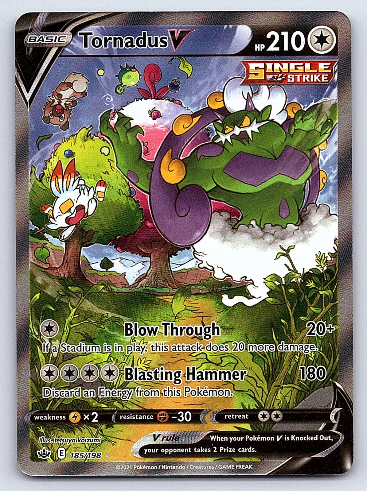 Tornadus V (Alternate Full Art) 185/198 – SWSH06: Chilling Reign