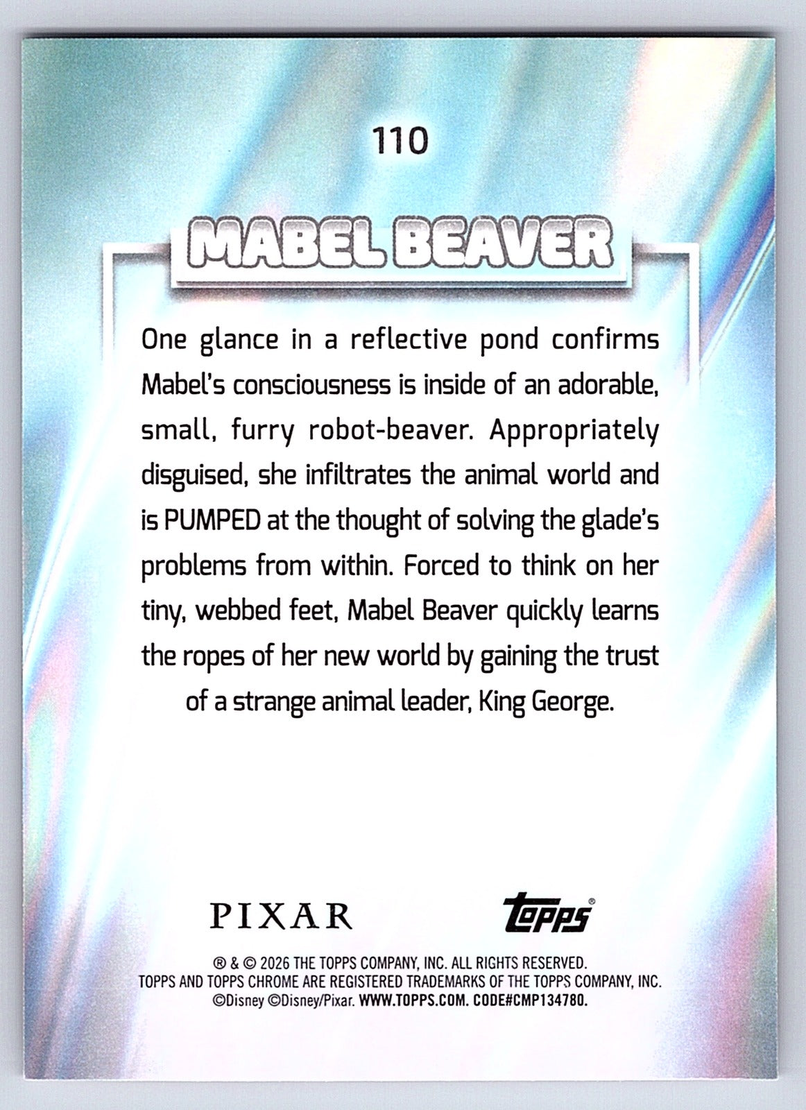 Mabel Beaver #110 Base — Topps Chrome Disney