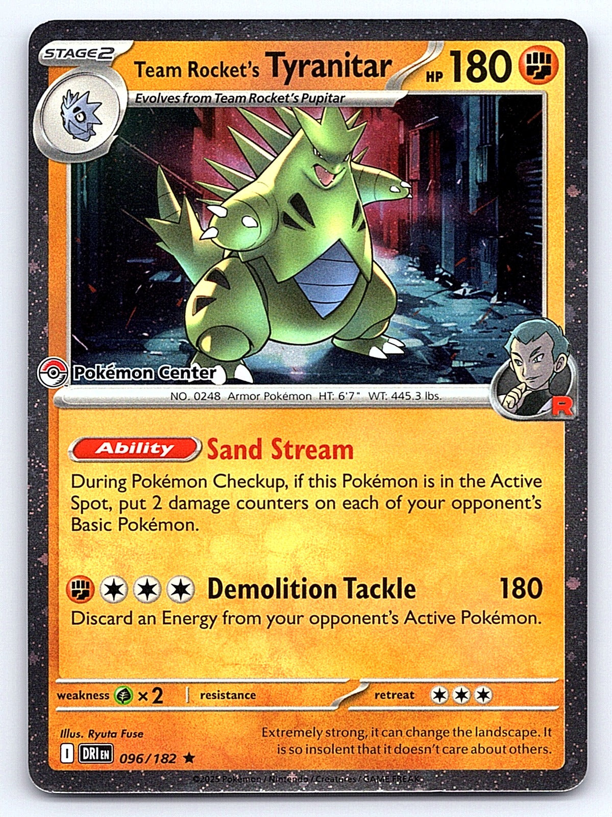 Team Rocket's Tyranitar (Pokemon Center Exclusive) 096/182 