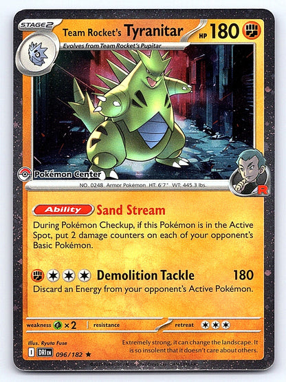 Team Rocket's Tyranitar (Pokemon Center Exclusive) 096/182 