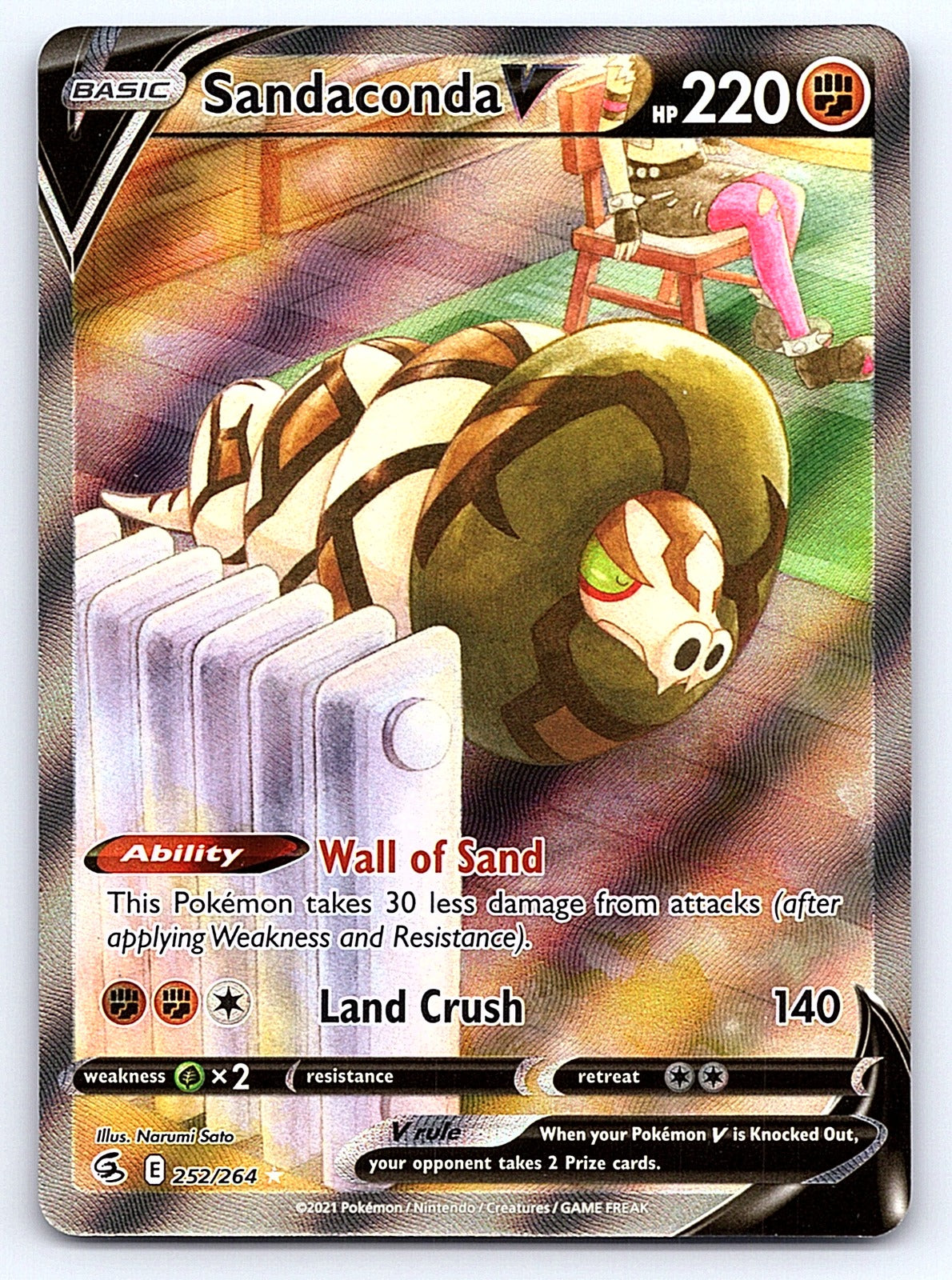 Sandaconda V (Alternate Full Art) 252/264 – SWSH08: Fusion Strike