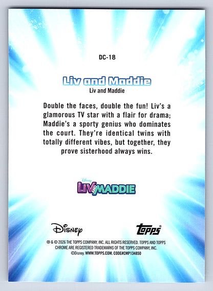 Liv and Maddie #DC 18 Disney Channel Throwback — Topps Chrome Disney Disney Chan