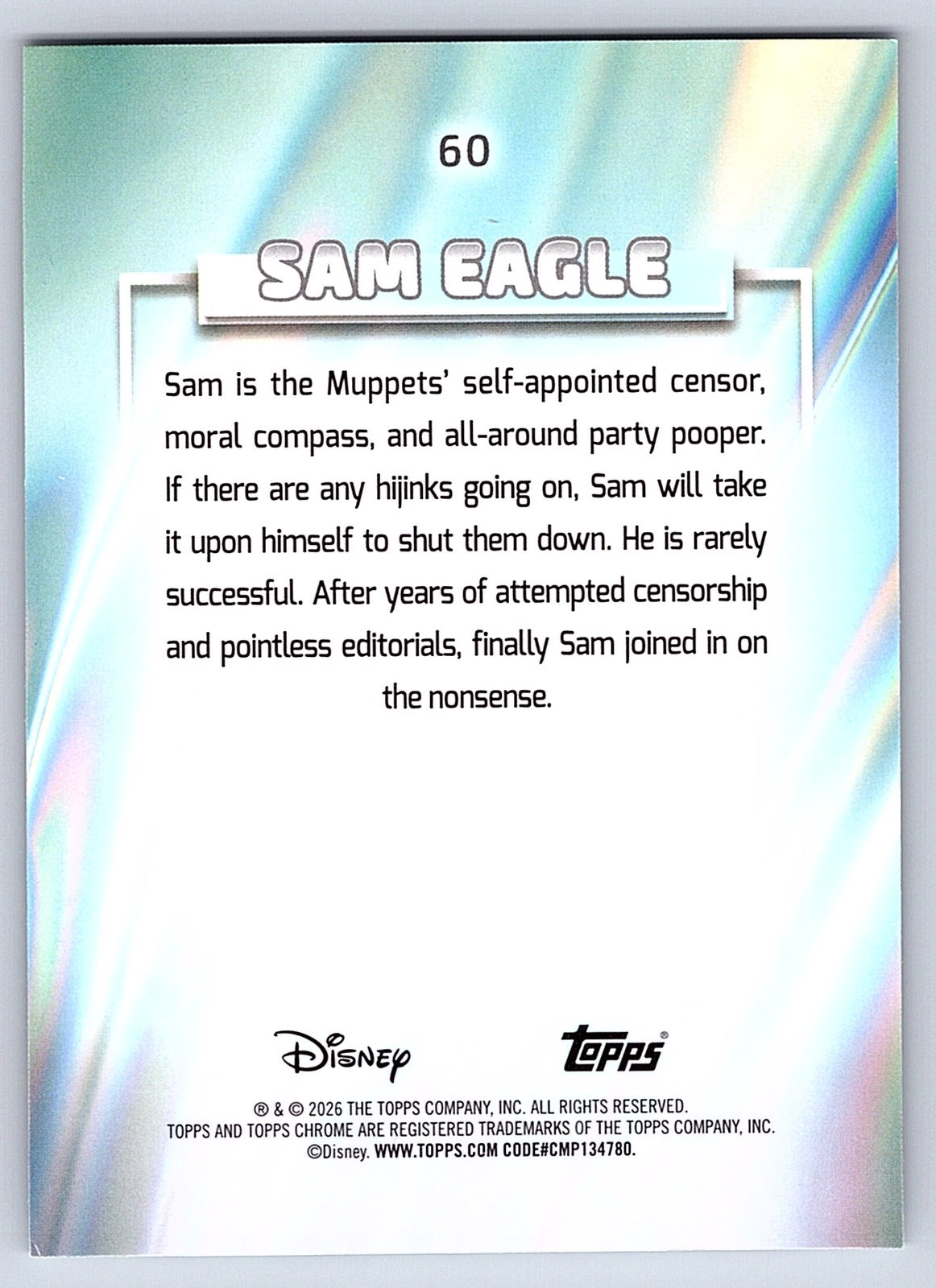 Sam Eagle #60 Base — Topps Chrome Disney