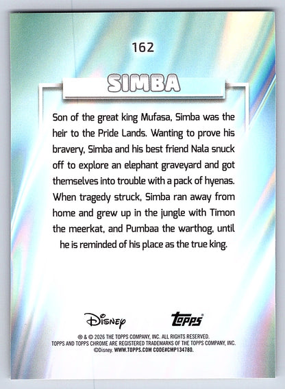 Simba #162 Base — Topps Chrome Disney
