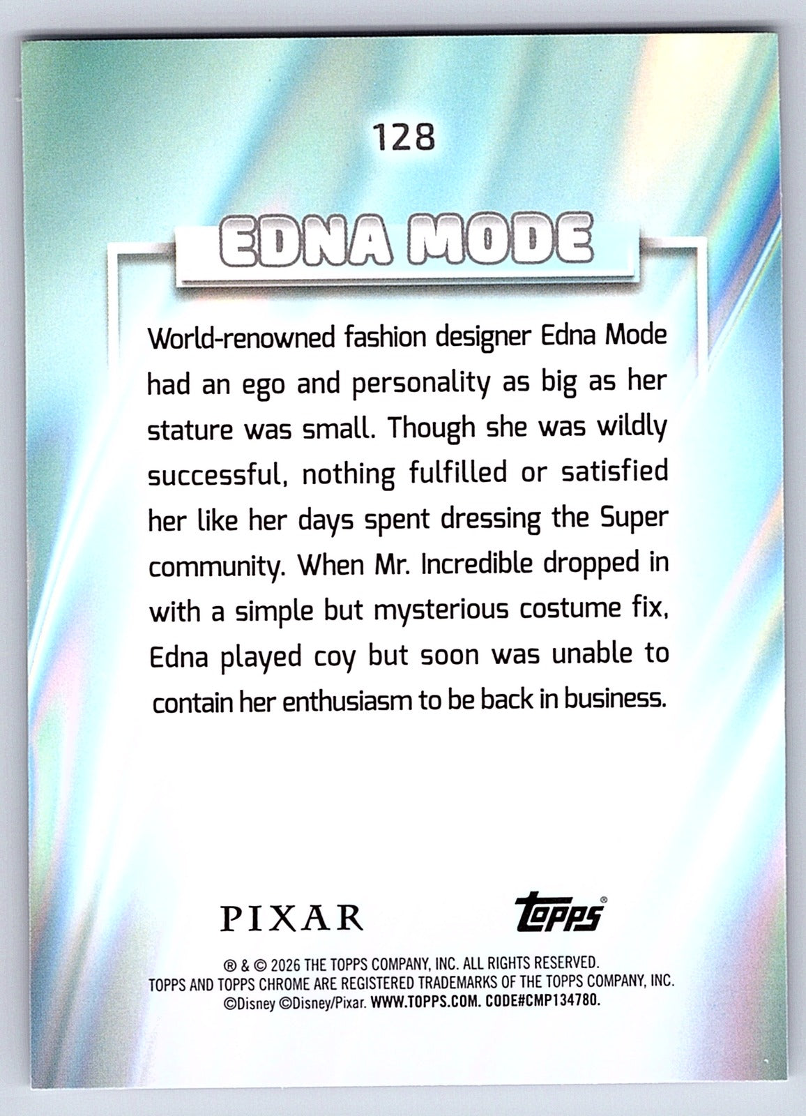 Edna Mode #128 Base — Topps Chrome Disney