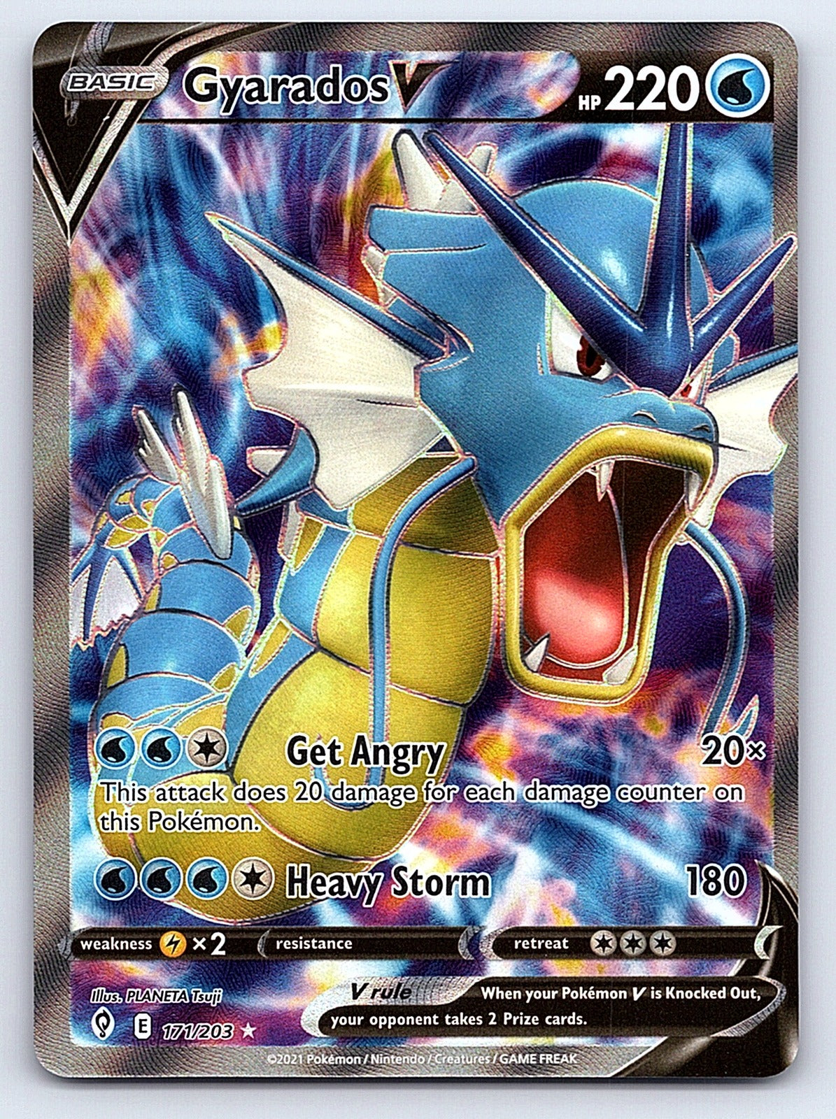 Gyarados V (Full Art) 171/203 – SWSH07: Evolving Skies