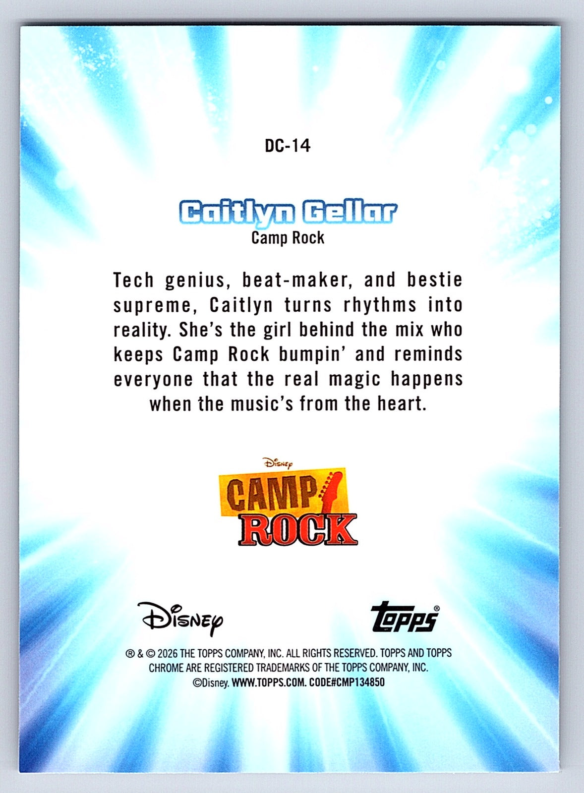 Caitlyn Gellar #DC 14 Disney Channel Throwback — Topps Chrome Disney Disney Chan