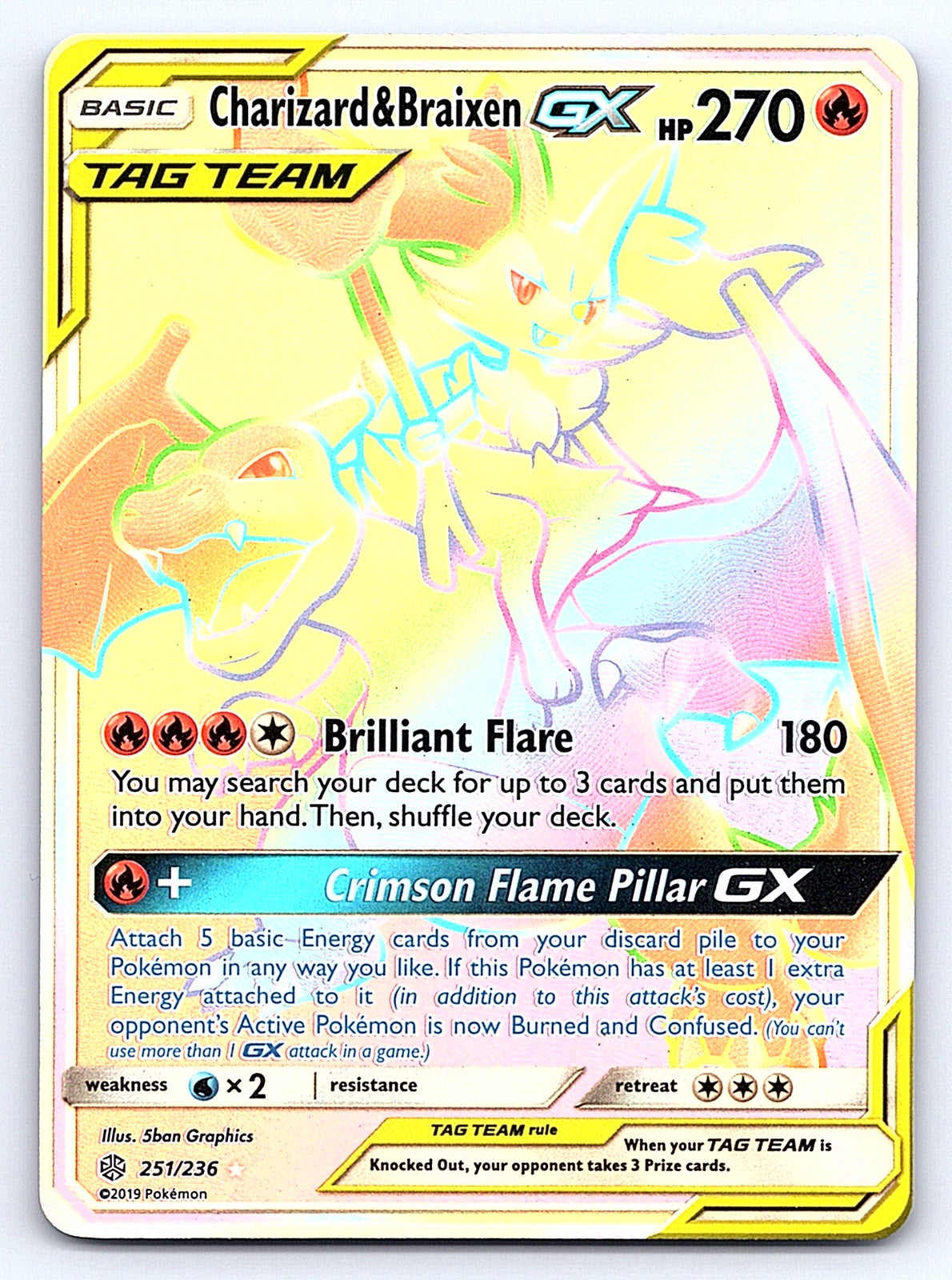 Charizard & Braixen GX (Secret) 251/236 – SM - Cosmic Eclipse