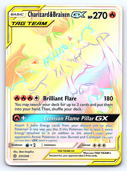 Charizard & Braixen GX (Secret) 251/236 – SM - Cosmic Eclipse