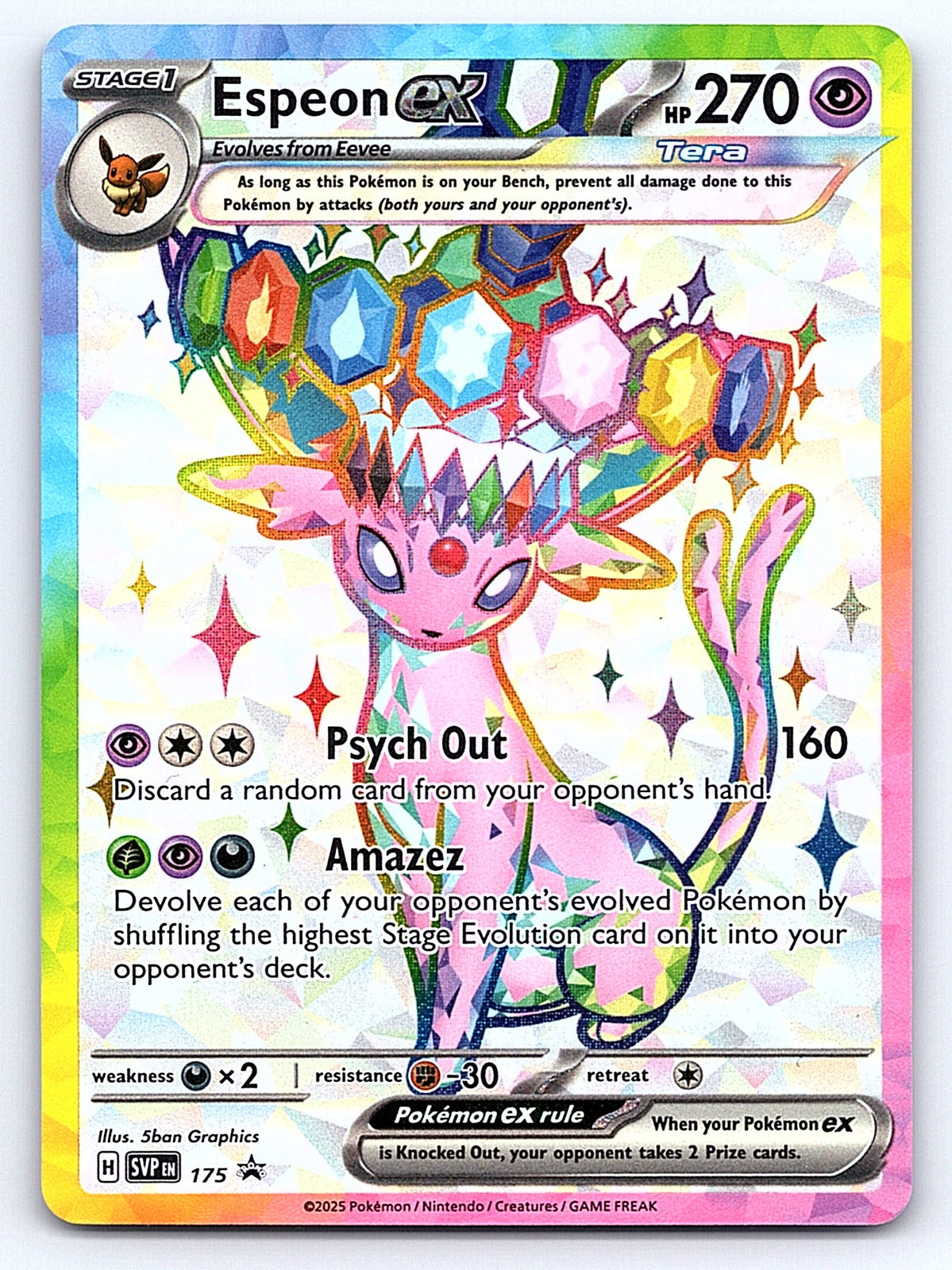 Espeon ex - 175 SVP 175 – SV: Scarlet & Violet Promo Cards