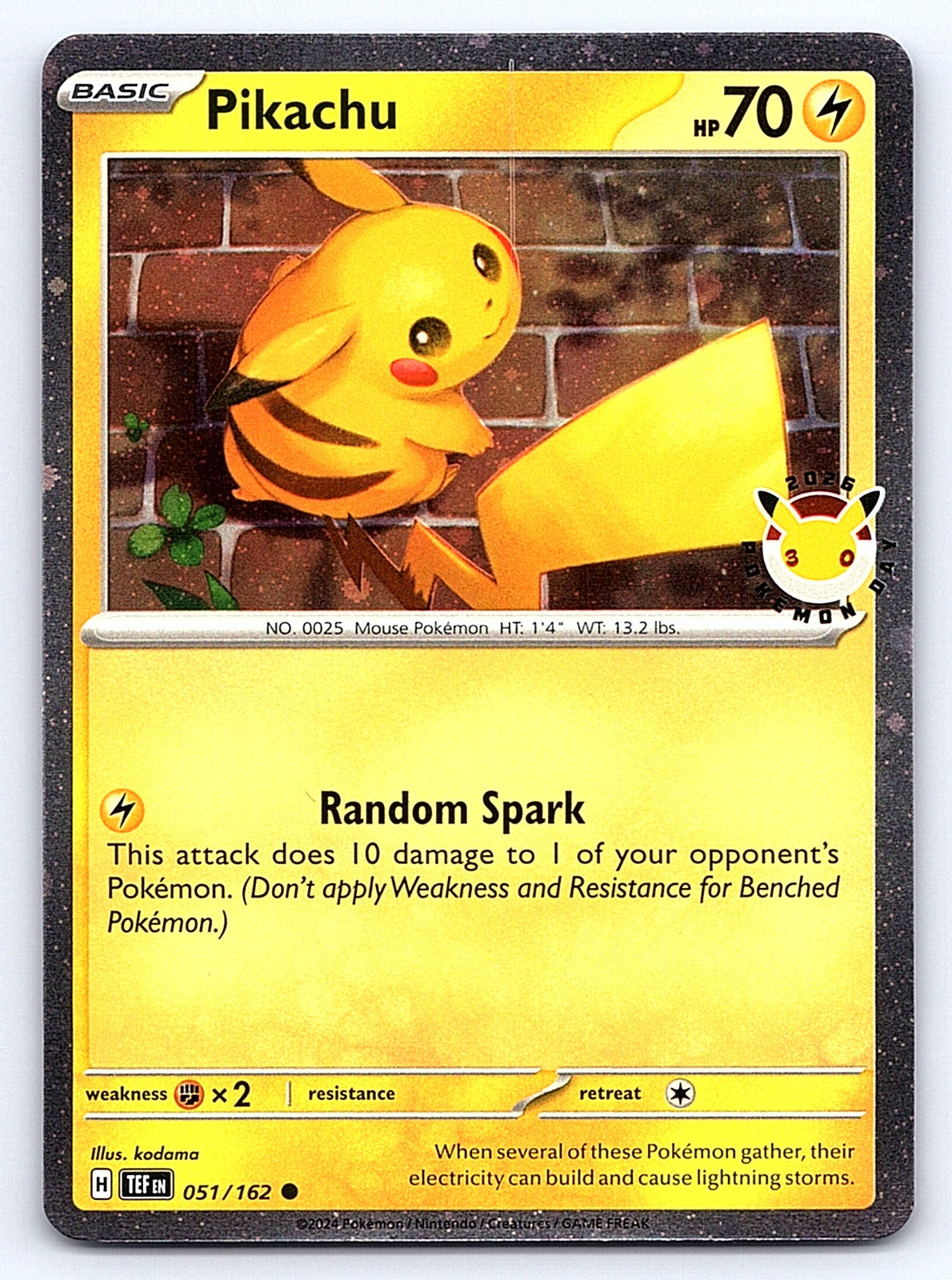 Pikachu (Pokemon Day 2026) 051/162 – Miscellaneous Cards & Products