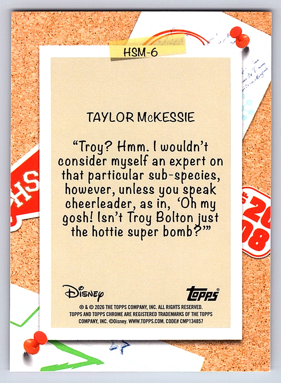 Taylor McKessie #HSM 6 High School Musical 20th Anniversary — Topps Chrome Disne