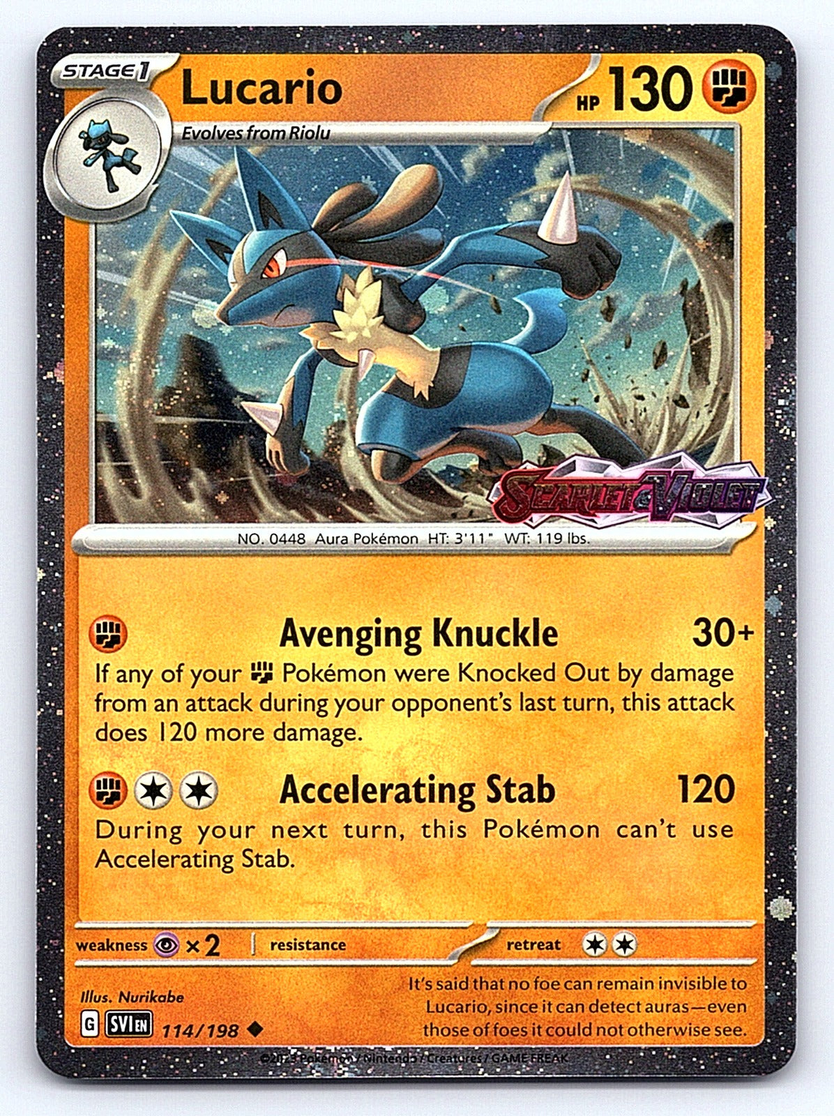 Lucario (Scarlet & Violet Stamp) 114/198 – Miscellaneous Cards & Products