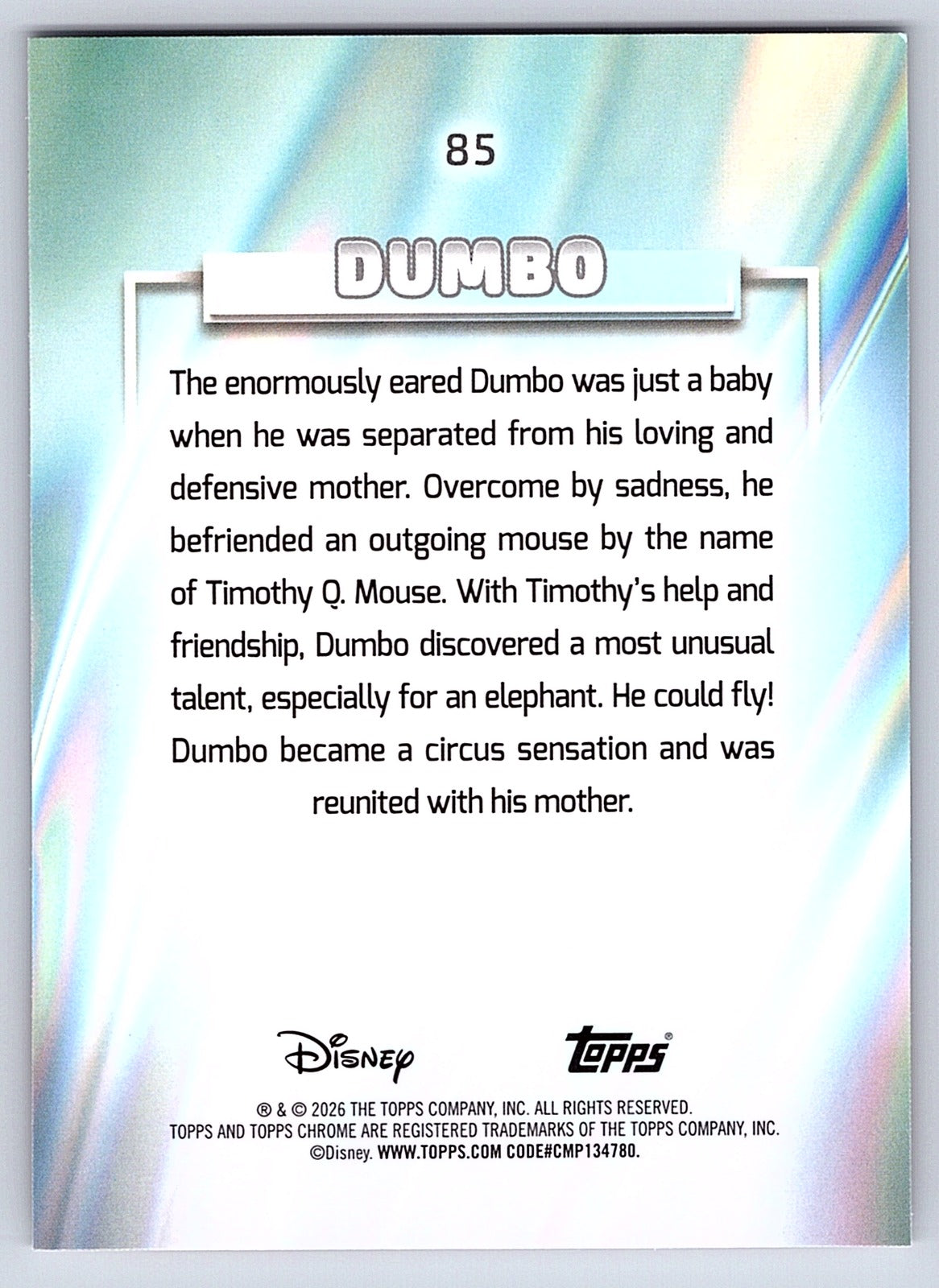 Dumbo #85 Base — Topps Chrome Disney