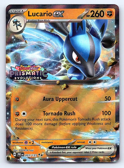 Lucario ex (Prismatic Evolutions Stamp) 051/131 – Miscellaneous Cards & Products