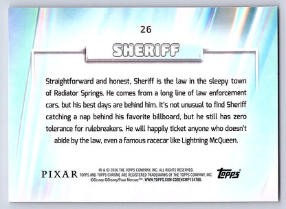 Sheriff #26 Base — Topps Chrome Disney