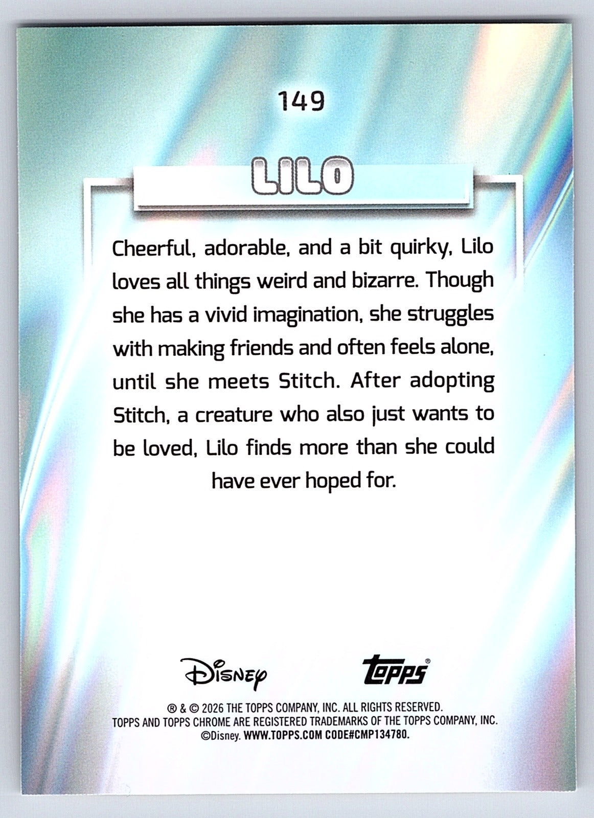 Lilo #149 Base — Topps Chrome Disney