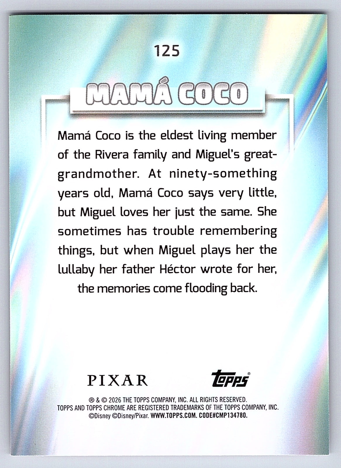 Mamá Coco #125 Raywave Refractor — Topps Chrome Disney Raywave Refractor