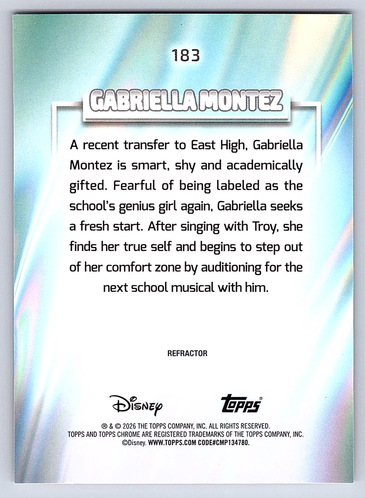 Gabriella Montez #183 Base — Topps Chrome Disney