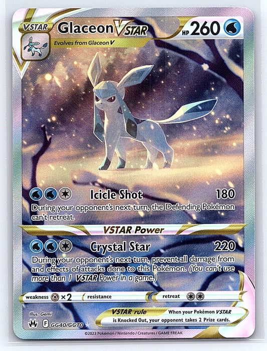 Glaceon VSTAR Ultra Rare GG40/GG70 – Crown Zenith: Galarian Gallery – NM