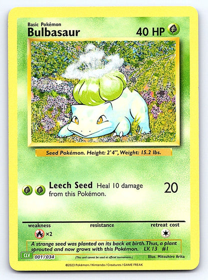 Bulbasaur 001/034 – Trading Card Game Classic