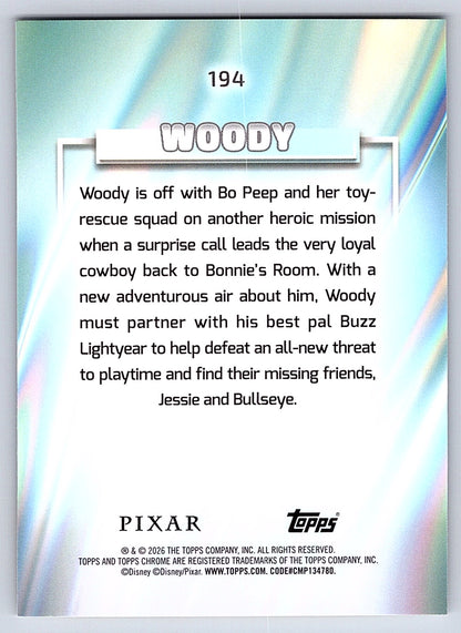 Woody #194 Base — Topps Chrome Disney