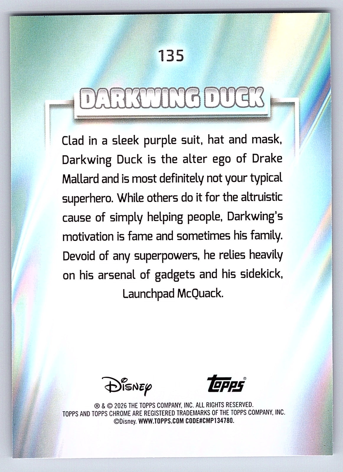 Darkwing Duck #135 Base — Topps Chrome Disney