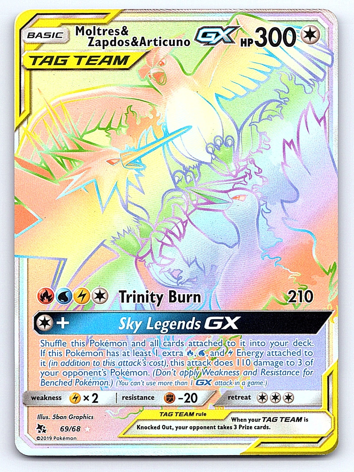 Moltres & Zapdos & Articuno GX (Secret) 69/68 – Hidden Fates