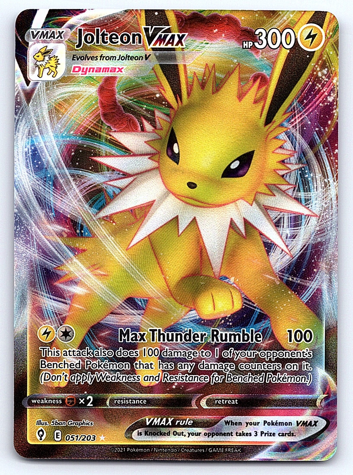 Jolteon VMAX 051/203 – SWSH07: Evolving Skies